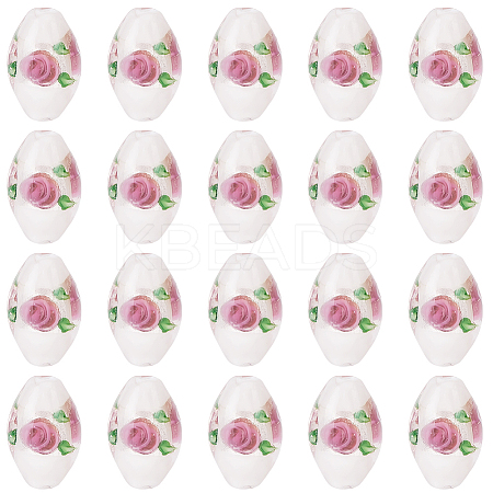 20Pcs Handmade Foil Glass Lampwork Beads LAMP-PA0001-63A-1