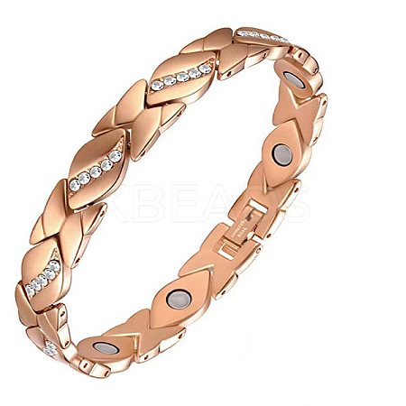 Alloy with Crystal Rhinestone Link Chain Bracelets FS-WG03E93-05-1