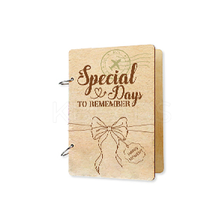 Wooden 2-Ring Loose Leaf Binder Postcard Phote Album Cover DIY-WH0547-028-1