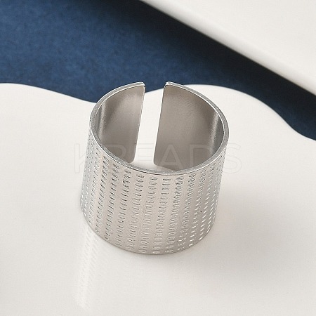 304 Stainless Steel Open Cuff Rings RJEW-A079-01D-P-1