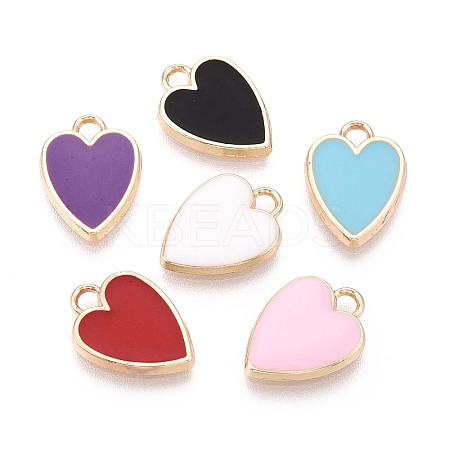 Rack Plating Alloy Enamel Pendants PALLOY-T091-17M-G-1