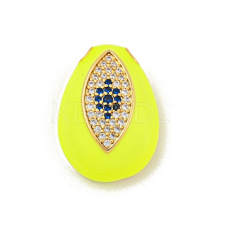 Rack Plating Brass Micro Pave Cubic Zirconia Pendants KK-P277-28G-06-1