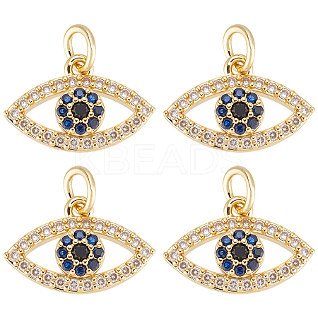 8Pcs Rack Plating Brass Cubic Zirconia Pendants KK-BBC0023-62-1