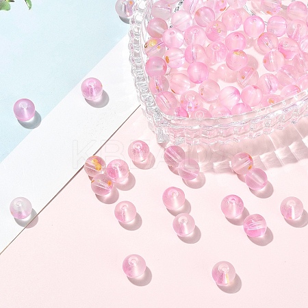 100Pcs Frosted Baking Paint Glass Beads DGLA-YW0001-36C-1