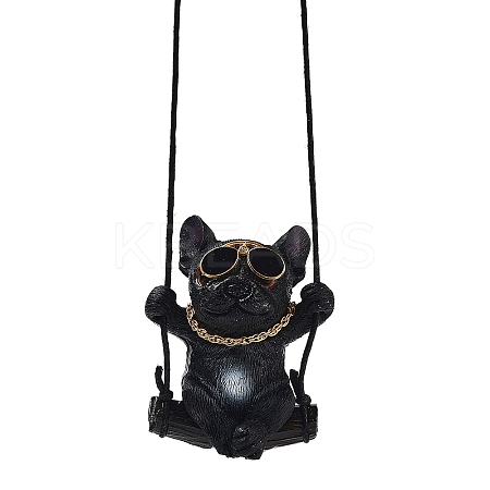 Cute Resin Swinging Bulldog Pendant Decorations LS-HJEW-A010-01C-1