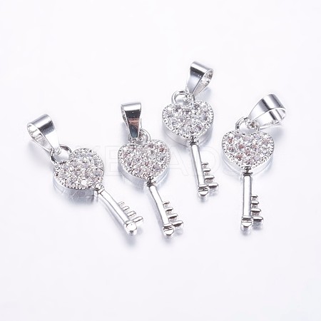 Long-Lasting Plated Brass Micro Pave Cubic Zirconia Pendants ZIRC-F069-45P-1