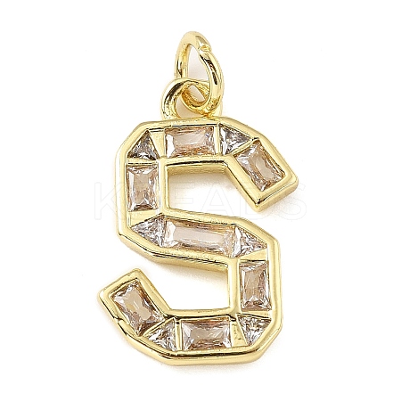 Brass Micro Pave Cubic Zirconia Pendants KK-V014-01G-19-1