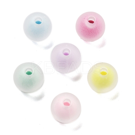 Frosted Transparent Acrylic Beads OACR-A032-14B-1