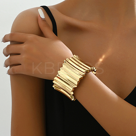Vintage Chunk Alloy Pleated Bangles for Women GC6306-1