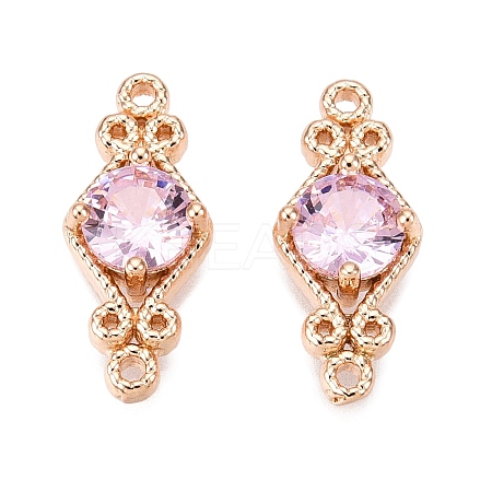 Brass Pave Faceted Glass Connector Charms FIND-T070-03F-1
