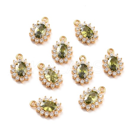 Real 18K Gold Plated Brass Micro Pave Cubic Zirconia Charms X-ZIRC-Z023-04B-NR-1