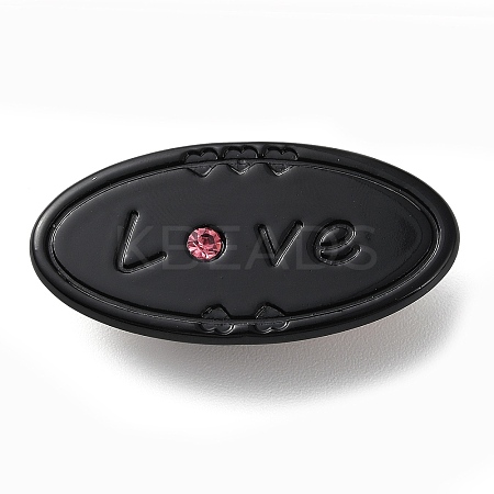 Oval with Word Love Resin Alligator Hair Clips PHAR-D015-01F-1