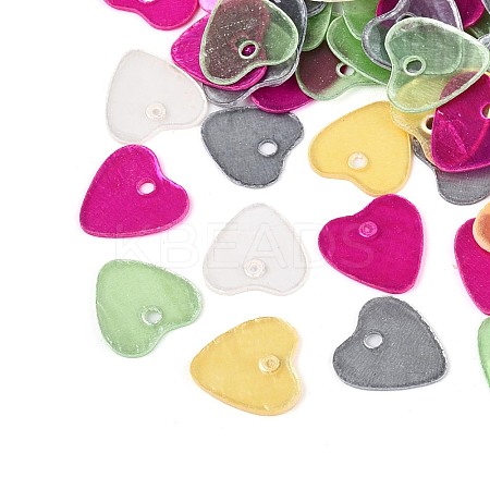 Spray Painted Natural Capiz Shell Heart Charms SHEL-K006-66-1