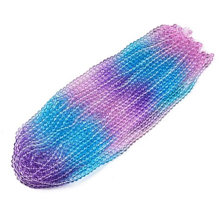 Baking Paint Transparent Glass Beads X-DGLA-M001-8mm-10-1