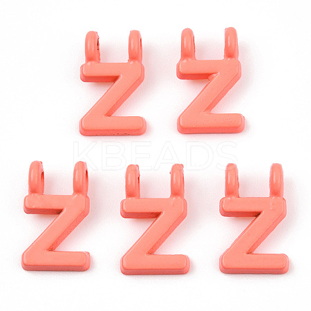 Rack Plating Spray Painted Alloy 2-Loop Link Pendants PALLOY-N176-01Z-1