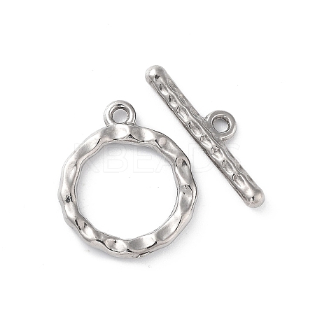 Non-Tarnish 304 Stainless Steel Ring Toggle Clasps X1-STAS-A092-09B-P-1