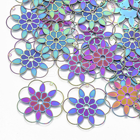 Ion Plating(IP) 304 Stainless Steel Filigree Pendants STAS-S108-83-1