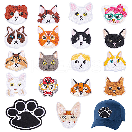 AHADERMAKER 36Pcs 18 Styles Computerized Embroidery Cloth Iron on/Sew on Patches DIY-GA0005-83-1