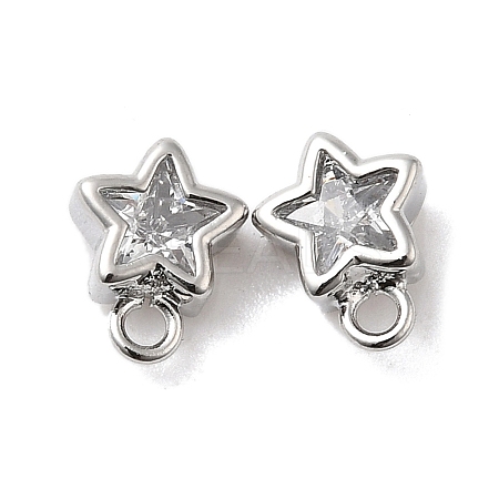 Brass with Cubic Zirconia Stud Earring Finding KK-Q048-16P-1
