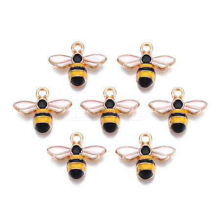 Light Gold Plated Alloy Enamel Pendants LS-X-ENAM-R136-49-1