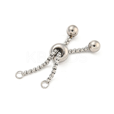 Non-Tarnish Adjustable 304 Stainless Steel Box Chain Slider Bracelet Making LS-MAK-L038-001P-01-1