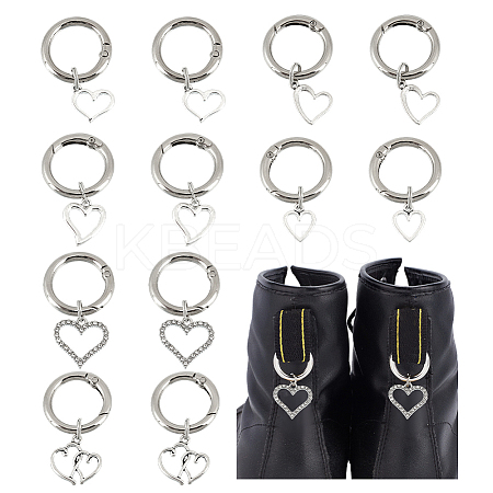 12Pcs 6 Style Alloy Shoes Charms HJEW-DR00116-1