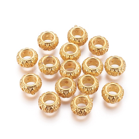 Brass European Beads MPDL-D267-01G-1