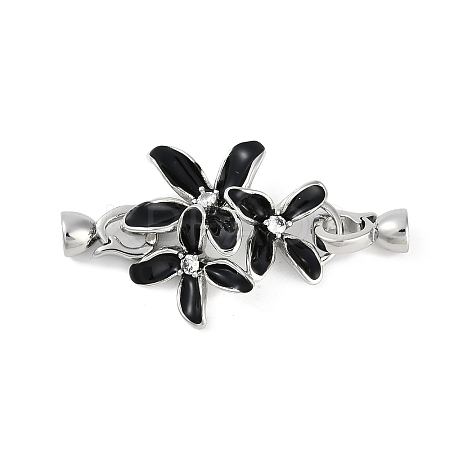 Brass Micro Pave Clear Cubic Zirconia Fold Over Clasps KK-U043-09P-1