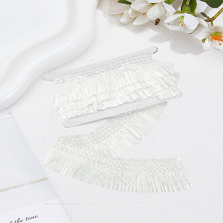 2.5Yards Satin Elastic Pleated Lace Trim OCOR-LP0003-29A-1