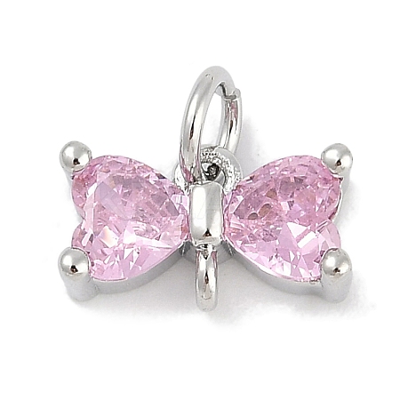 Rack Plating Brass Micro Pave Cubic Zirconia Links KK-Q028-14P-1