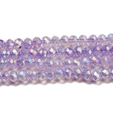 Transparent Baking Painted Glass Beads Strands DGLA-F002-02B-03-1