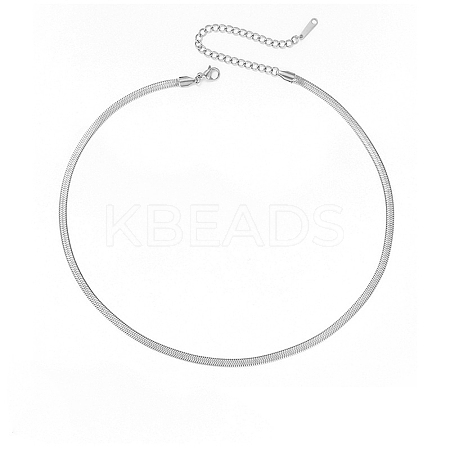 Titanium Steel Snake Bone Chain Necklace WG20151-01-1