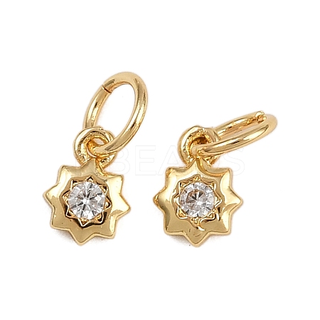 Brass Micro Pave Cubic Zirconia Pendants KK-D424-03G-1