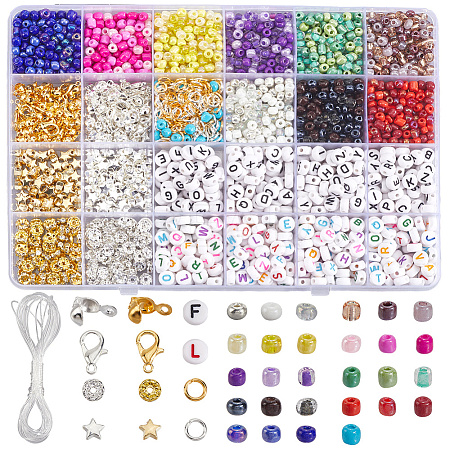 DIY Round Glass Seed Beads Bracelets Making Kits DIY-SP0003-49-1