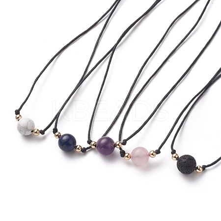 Natural Gemstone Beaded Necklaces NJEW-JN03099-1