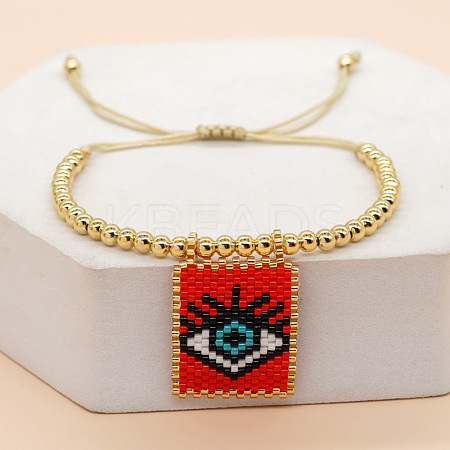 Handmade Glass Seed Bead Charm Bracelets PX3298-6-1