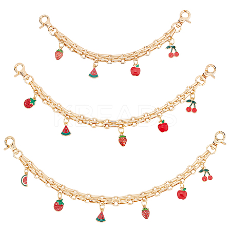 3Pcs Alloy Chain Short Bag Straps HJEW-HS00045-1