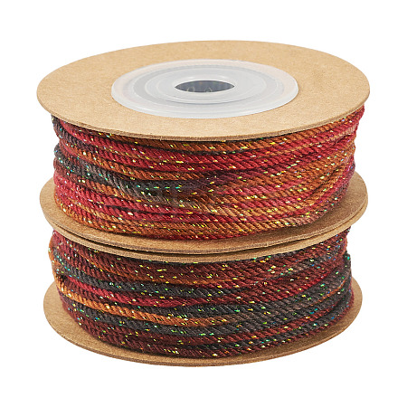2 Rolls Segment Dyed Cotton Twisted String Cord OCOR-TA0002-95A-1