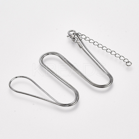 Brass Square Snake Chain Necklaces MAK-T006-10A-B-1