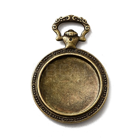 Vintage Tibetan Style Alloy Pendant Cabochon Settings X-TIBEP-M018-31AB-NF-1
