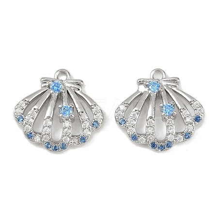 Brass Micro Pave Cubic Zirconia Charms KK-F906-13P-1