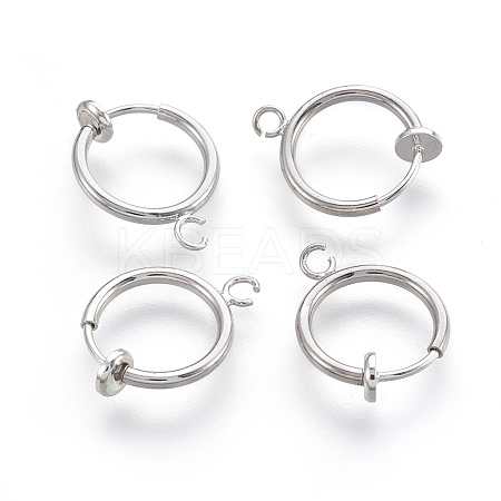 Brass Clip-on Hoop Earrings KK-L169-06P-1