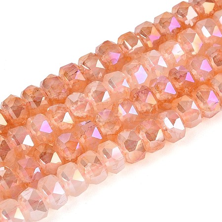Anti-Tarnish Electroplate Glass Imitation Jade Beads Strands EGLA-T029-6mm-13H-1