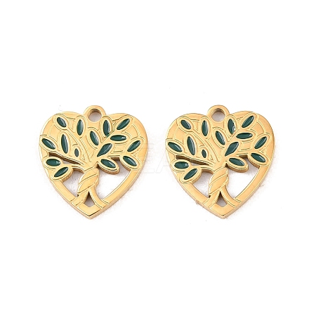 304 Stainless Steel Enamel Pendants STAS-Z188-07G-02-1