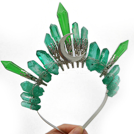 Natural Green Fluorite Hair Bands PW-WG36300-06-1