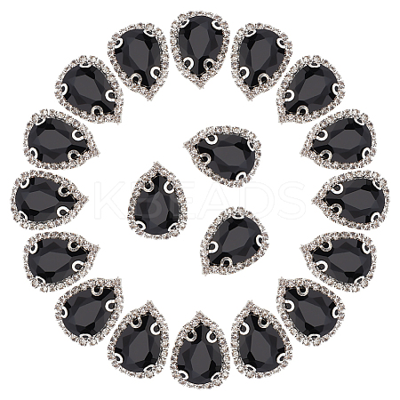 30Pcs Glass Sew on Rhinestone FIND-AN0001-71-1