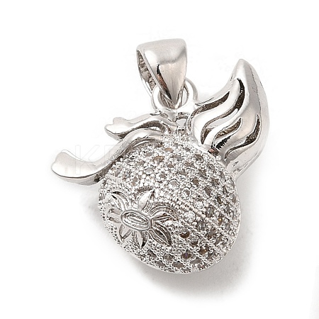 Brass Micro Pave Cubic Zirconia Pendants KK-C072-32P-1