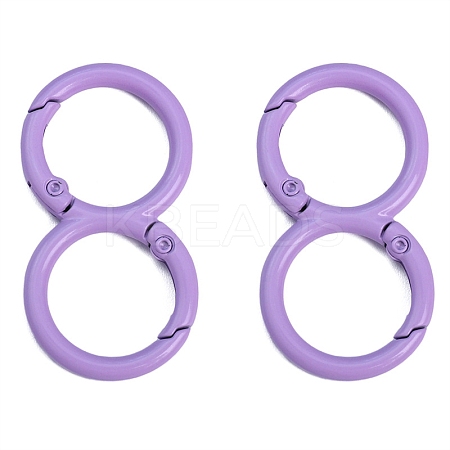 Spray Painted Alloy 8-shaped Keychain Clasps PW-WGE4E28-19-1