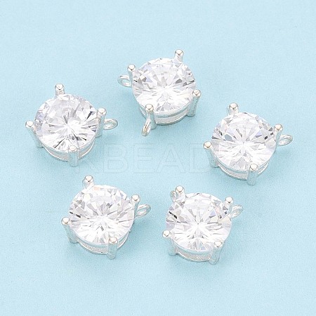 925 Sterling Silver Micro Pave Clear Cubic Zirconia Charms STER-N017-17C-S-1