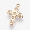 Brass Cubic Zirconia Pendants X-ZIRC-R015-113G-3